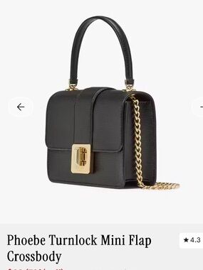 Kate Spade phoebe black turn lock chain crossbody bag NWT